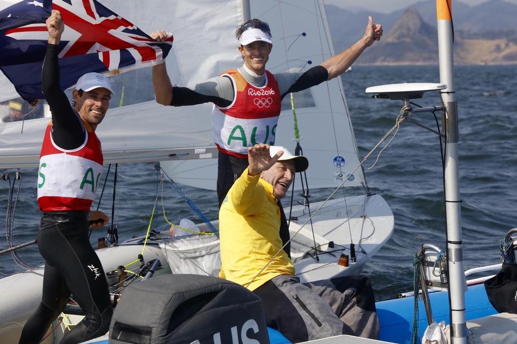 Silver for Mathew Belcher & William Ryan (AUS) in the Men’s 470 at the Rio 2016 Olympic Sailing Competition © Sailing Energy/World Sailing